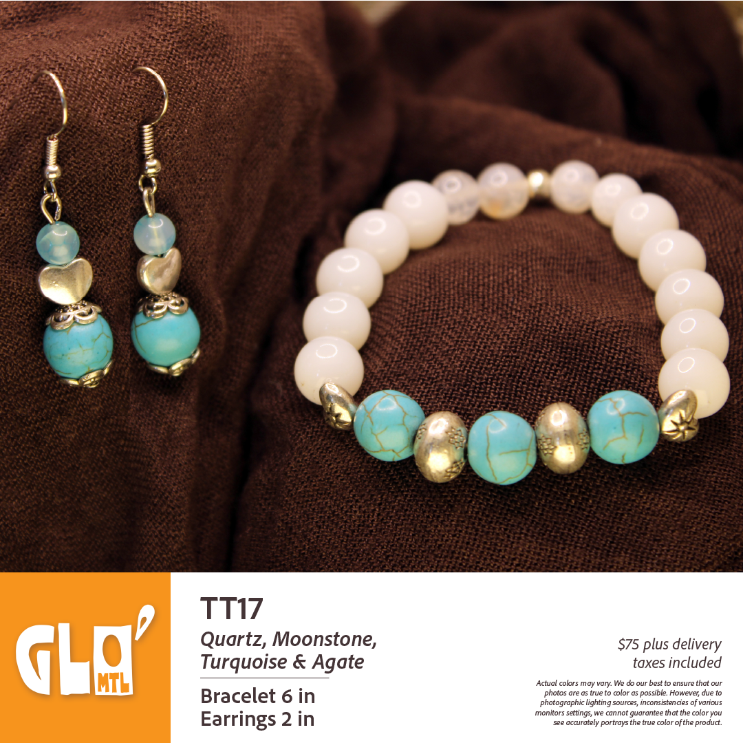 Quartz, Moonstone, Turquoise & Agate