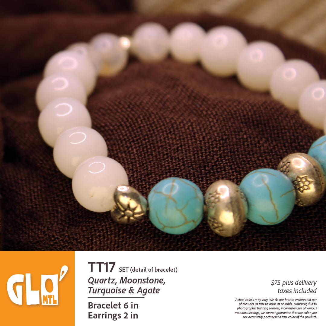Quartz, Moonstone, Turquoise & Agate