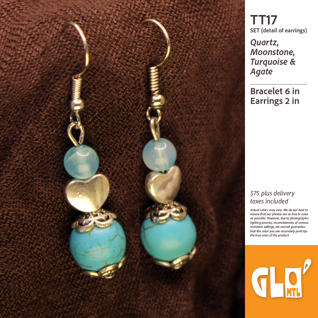 Quartz, Moonstone, Turquoise & Agate