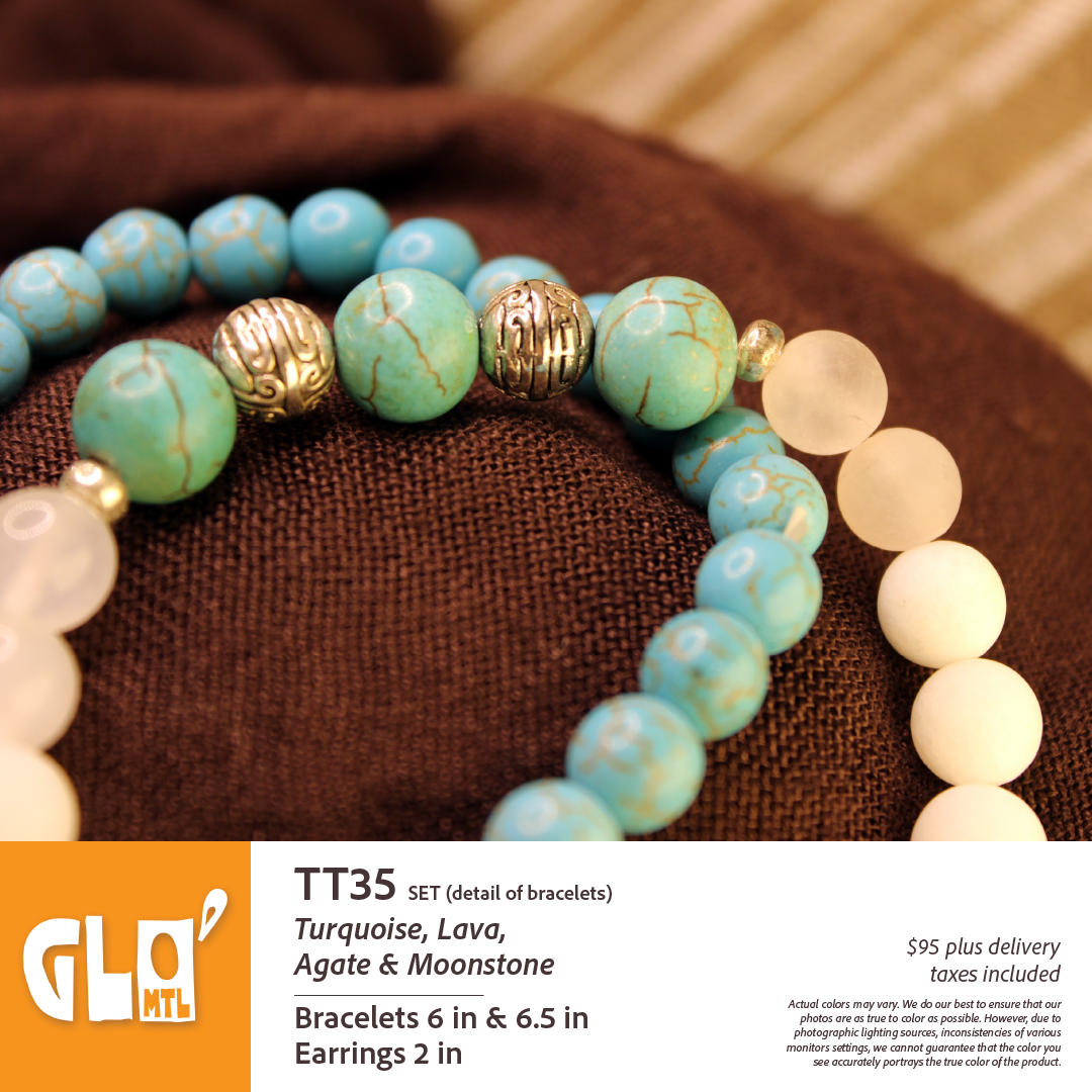 Turquoise, Lava, Agate & Moonstone