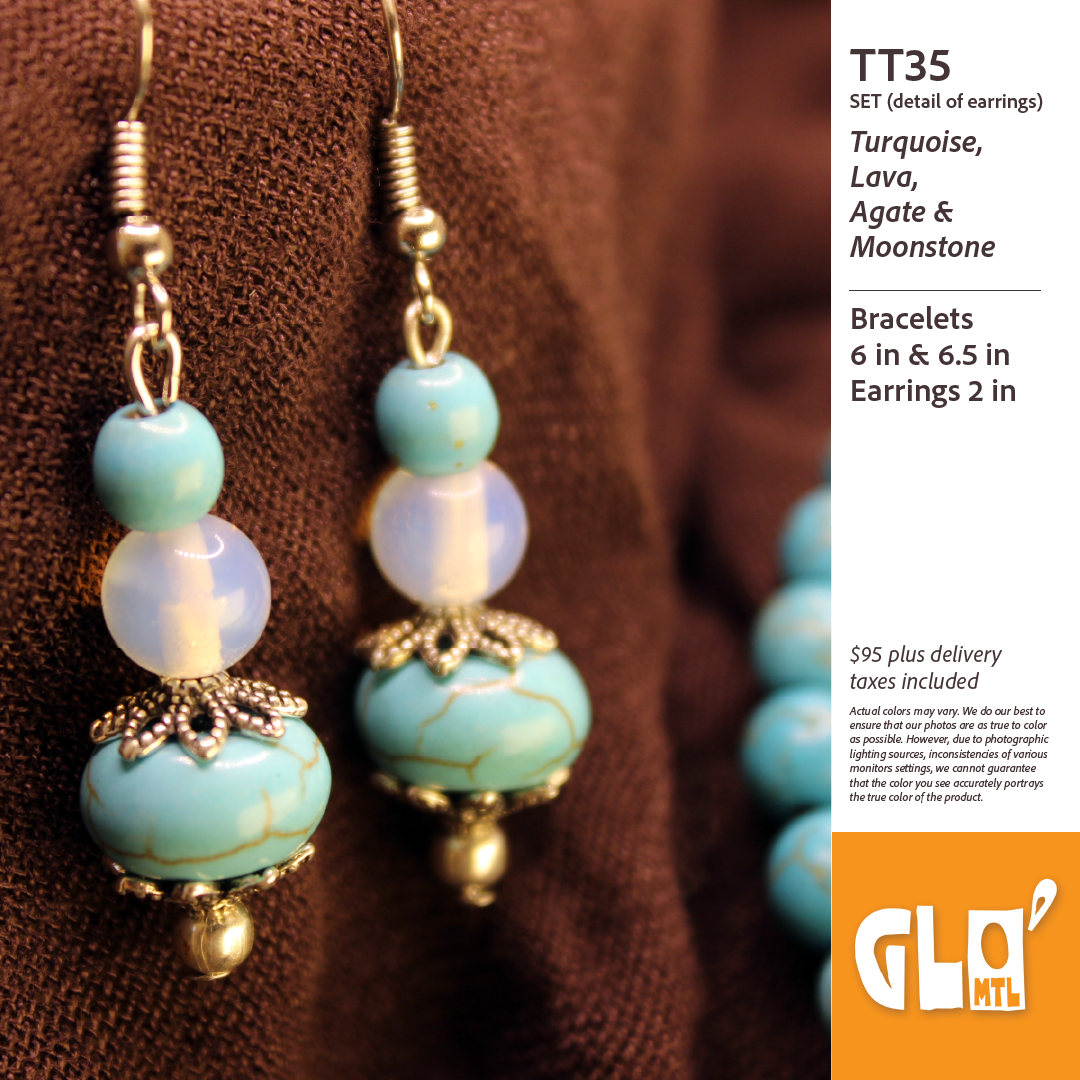 Turquoise, Lava, Agate & Moonstone