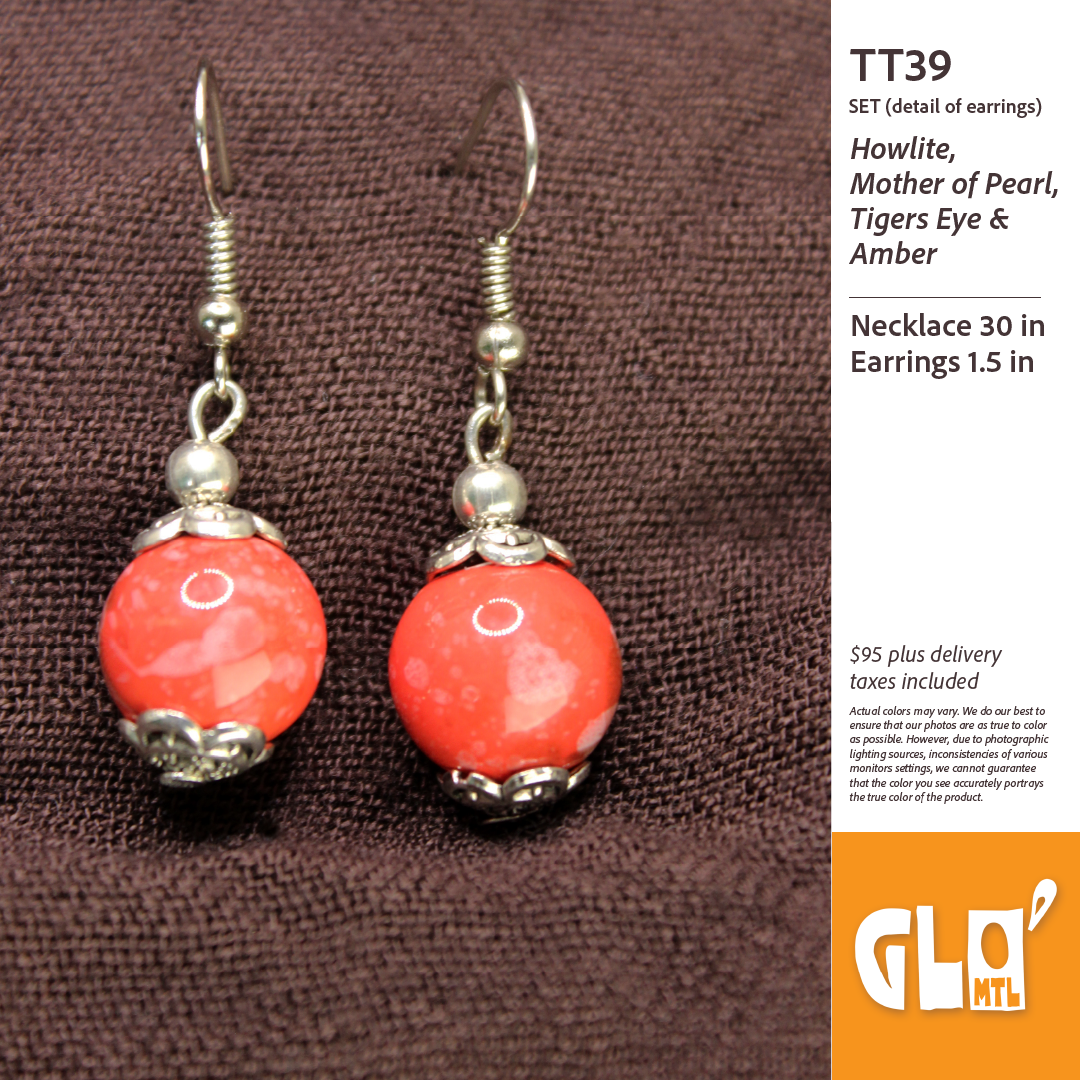 Howlite, Mother of Pearl, Tigers Eye & Amber