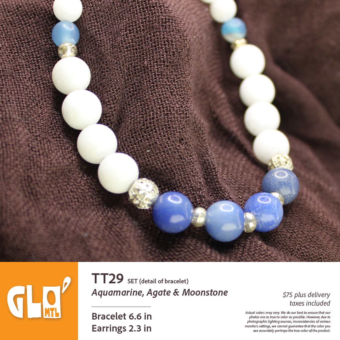 Aquamarine, Agate & Moonstone