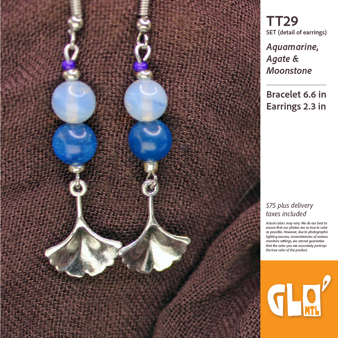 Aquamarine, Agate & Moonstone