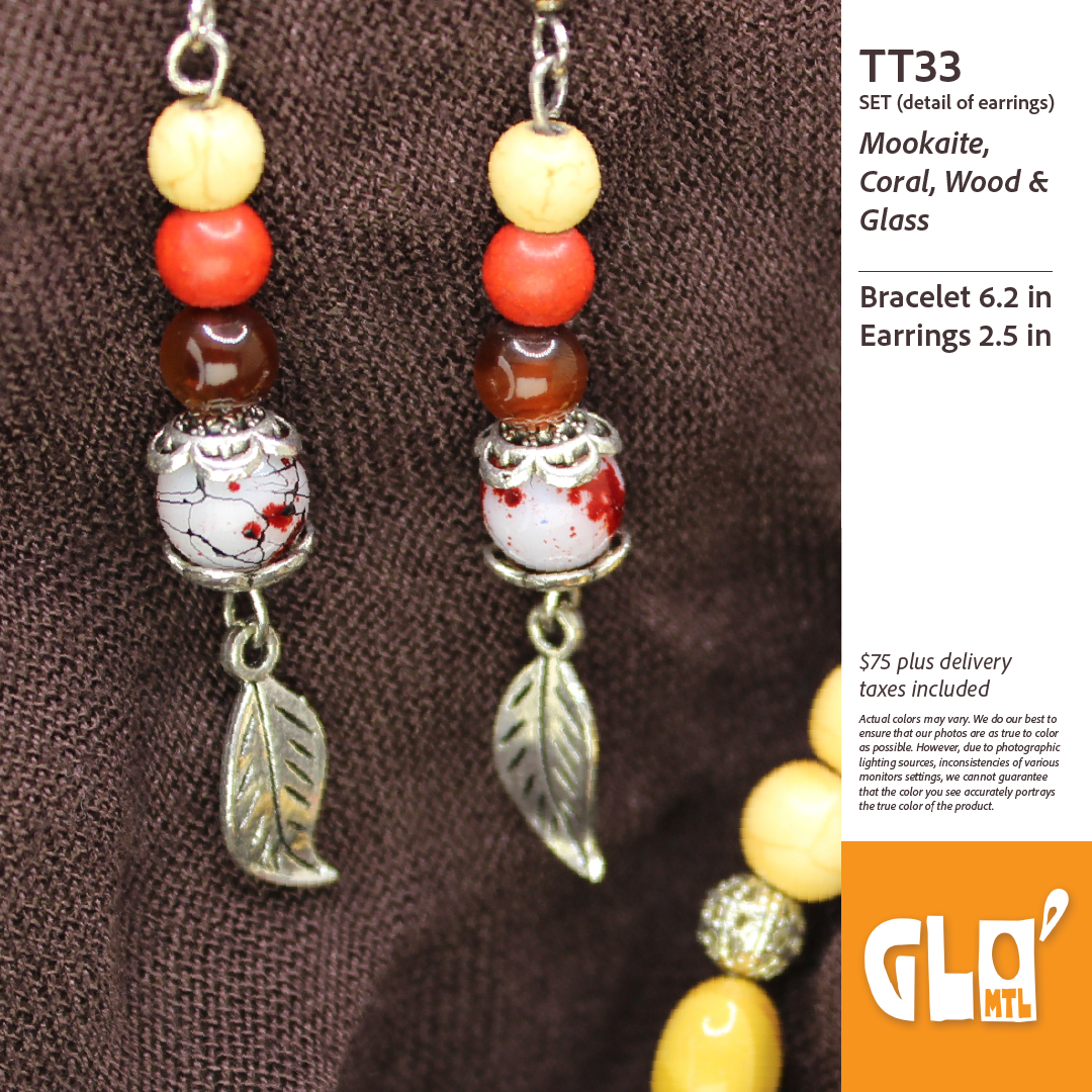 Mokaite, Coral, Wood & Glass