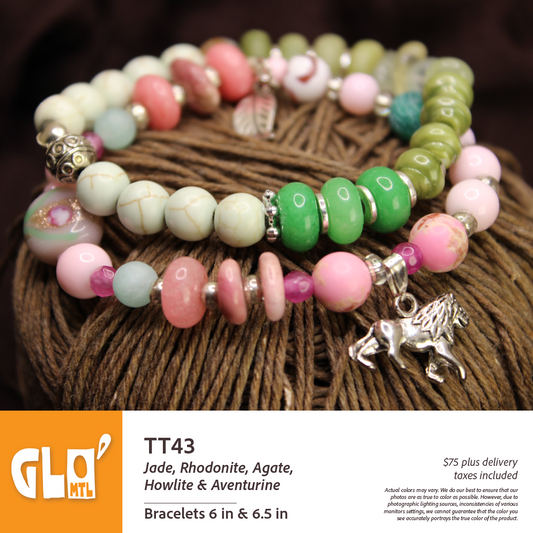 Jade, Rhodonite, Howlite & Aventurine