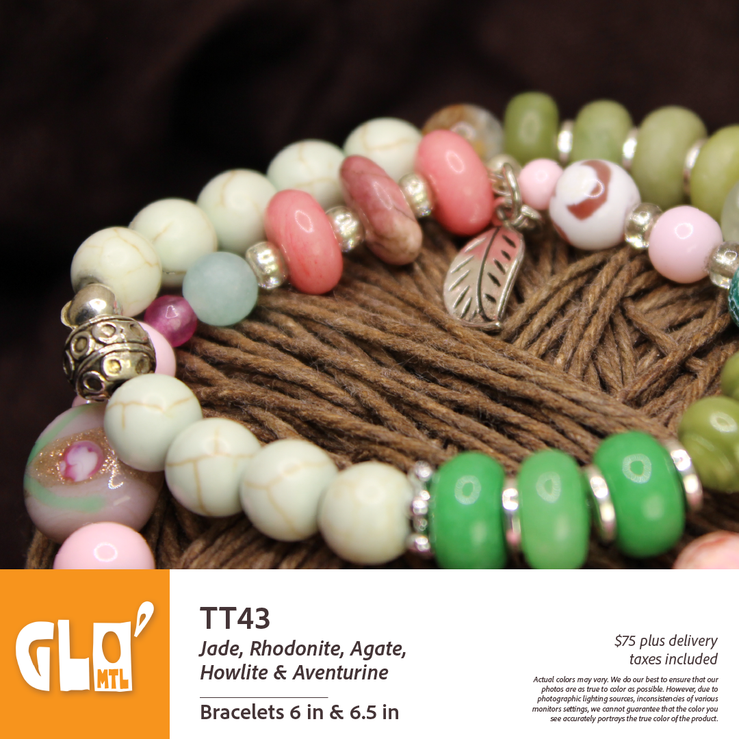 Jade, Rhodonite, Howlite & Aventurine