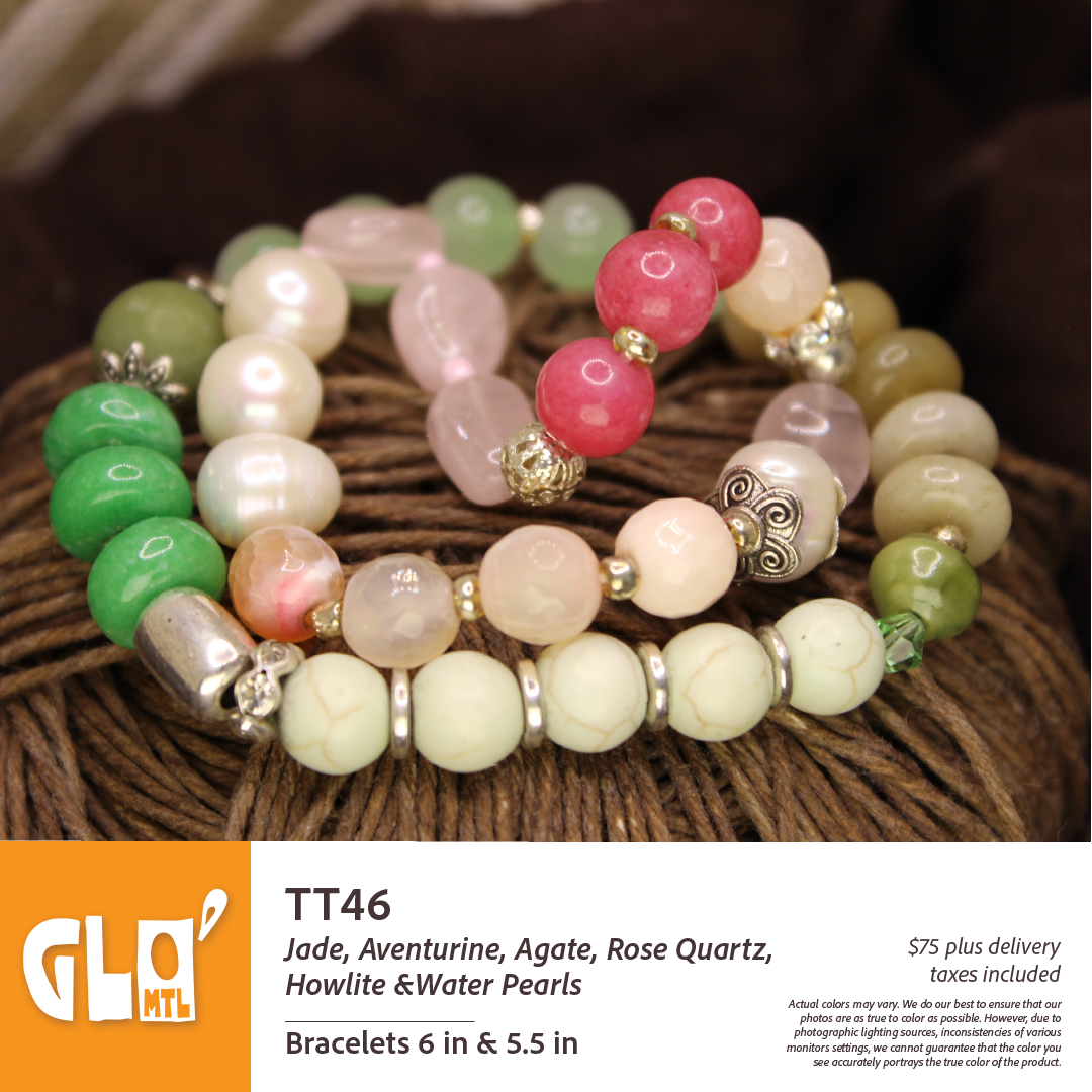 Jade, Aventurine, Agate, Rose Quartz, Howlite & Water Pearls