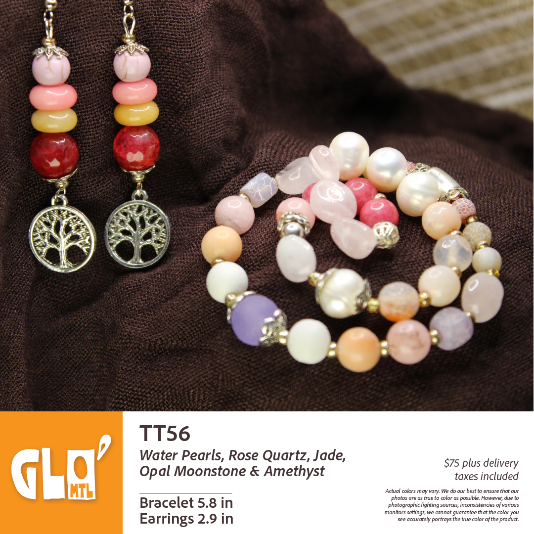 Water Pearls, Rose Quartz, Jade, Opal Moonstone & Amethyst
